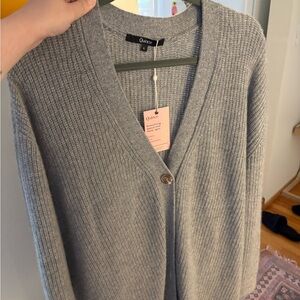 Gray 100% Cashmere cardigan